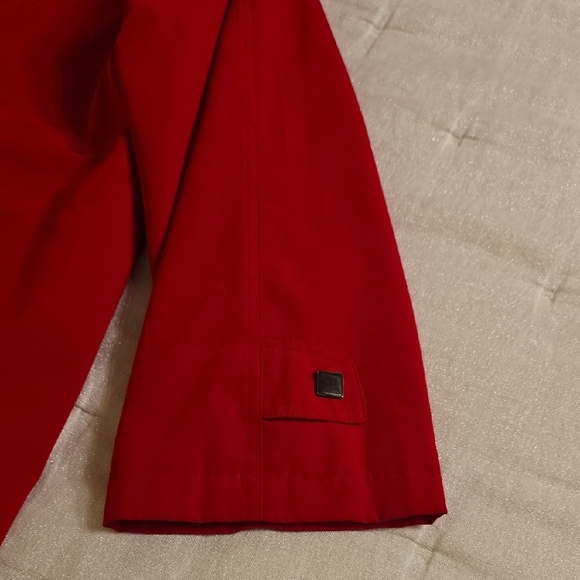 Gallery Red Trench Coat Tailored Elegance Rain Coat - Picture 7 of 13